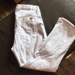 White Hudson crop jeans